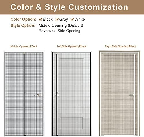 Yotache Custom Magnetic Screen for Door Size 90" - 100" Width, Magnet Net Mesh for Wide Door, Sliding Door and Garage Door