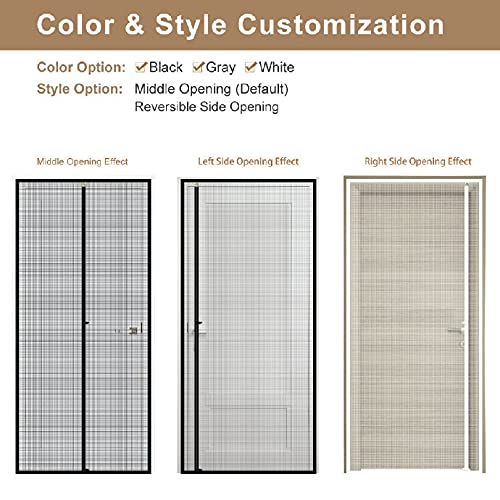 Yotache Custom Magnetic Screen For Door Size 60" - 70" Width, Strengthened Magnet Fiberglass Mesh For Sliding Door #TOP2