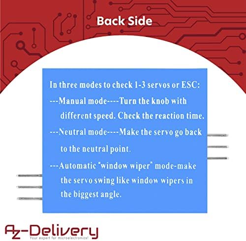 AZDelivery Multi Servo Tester 3CH ECS Speed Current Controller 4.8-6V Power CCPM Servo Consistency Master 15mA Meter Server Test Centering Tool including E-Book! (Pack of 3)