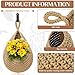 Wall Hanging Baskets for Organizing - 3 Pack Hanging Fruit Basket with 6 Pcs Strong Hooks, Handwoven Onion Storage Teardrop Home Onion Basket for Fruits Vegetable Potato Kitchen Storage(Light Linen)