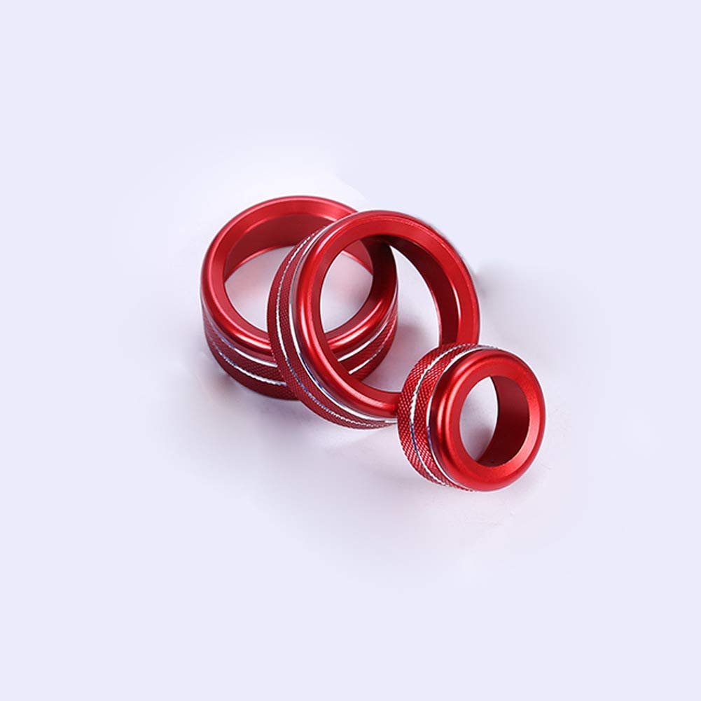 Angelguoguo 3pcs Red Aluminum Alloy AC Air Conditioning Climate 