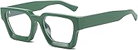 Vista 16 de EYLRIM Gafas de luz azul con marco cuadrado grueso para mujeres y hombres, lentes de computadora sin receta