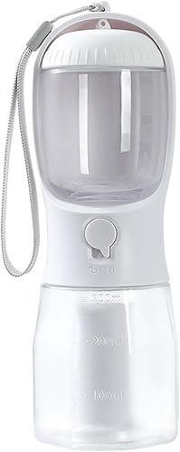 Botella de agua para mascotas de 10 onzas, botella de agua portátil 3 en 1 para perro, dispensador multifuncional de botella de agua para mascotas,