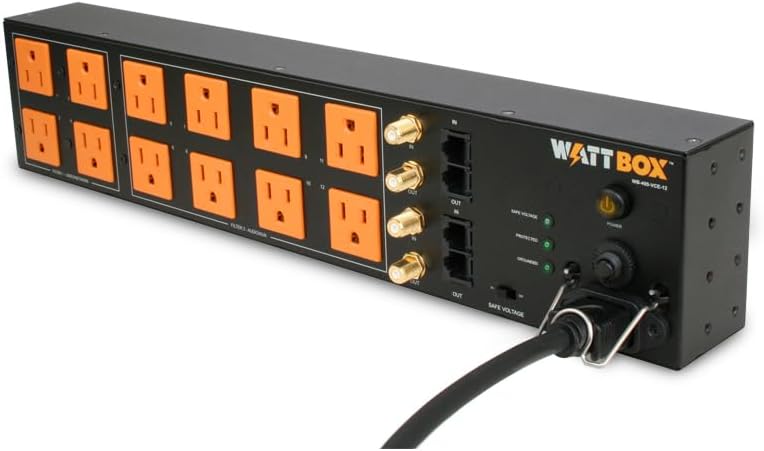 WattBox® Power Conditioner 12 Outlets with Safe Voltage, Coax and Ethernet Protection WB-400-VCE-12