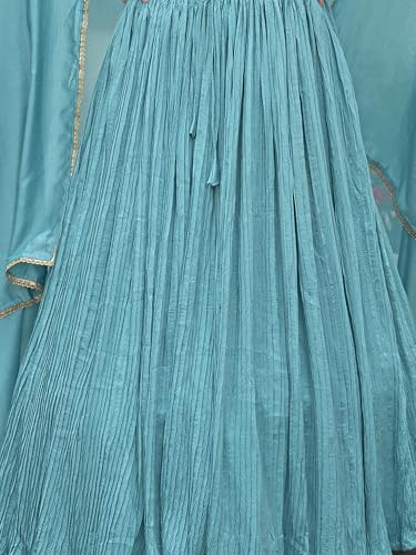 Image of PURVAJA Women's Silk Semi-Stitched Lehenga choli