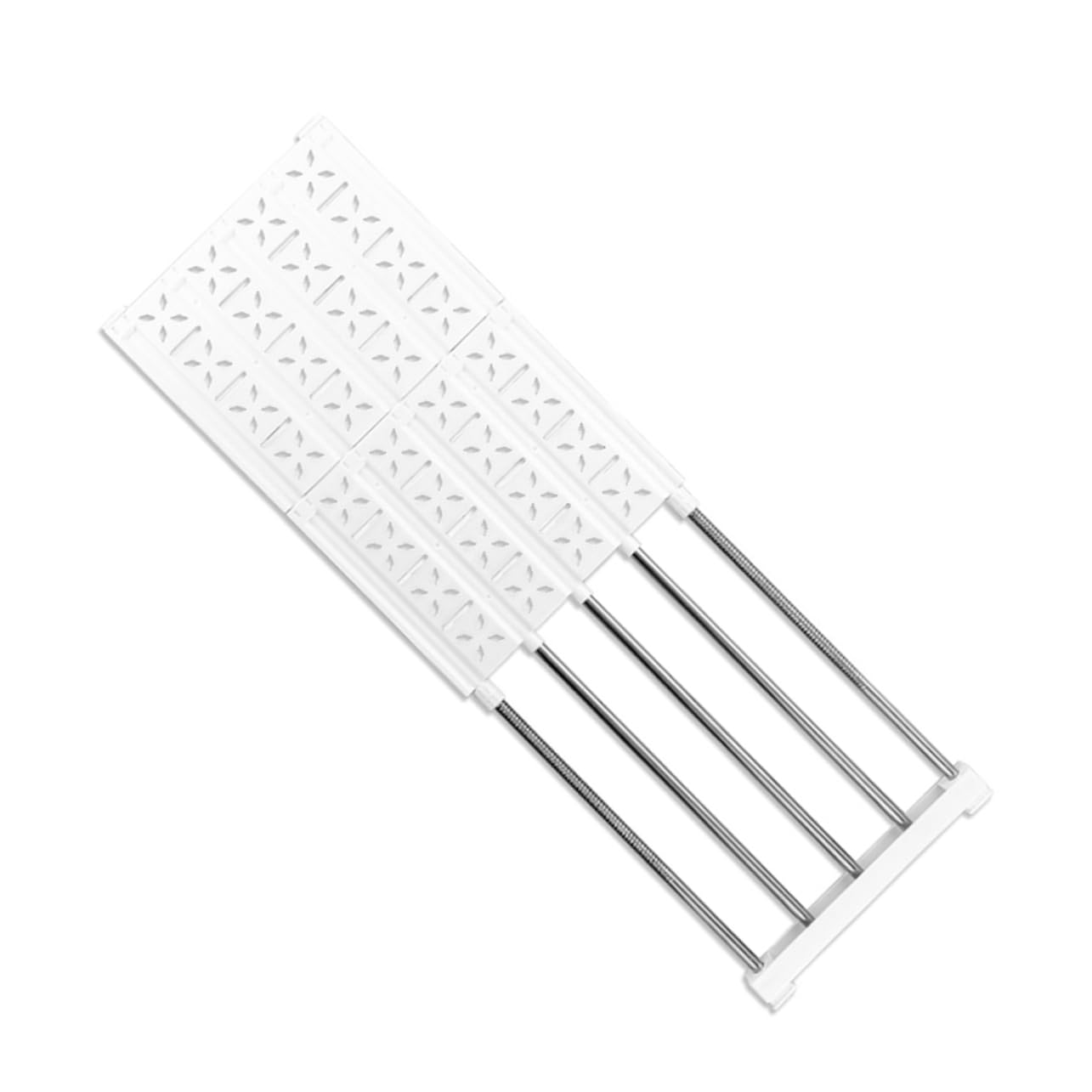 KOMBIUDA Shelf Divider and Separators for Closets Adjustable Portable Wardrobe Rack Easy Installation Nails Space-Saving Organizer for Wardrobe Cupboard and Kitchen White