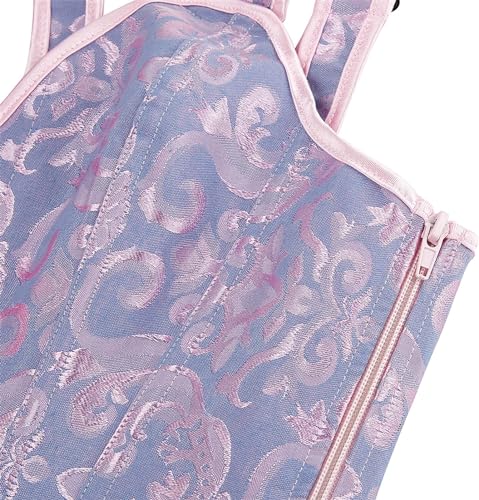 Image of Women's Lace up Gothic Jacquard Shoulder Straps Tank Overbust Shaper Corset Bustiers Top