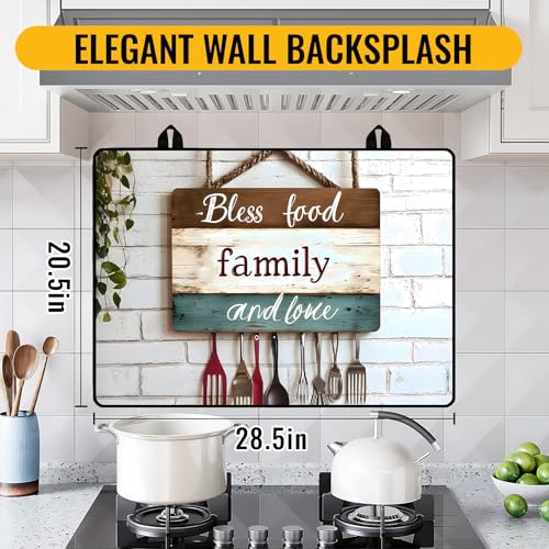 Image of Stove Top Cover for Electric Stove,Glass Stove Top Cover, Heat Resistant Glass Cooktop Cover, Stovetop Protector, Kitchen Decor, Dish Drying Mats Cover for Ceramic Washer Top 28.5x20.5 inch