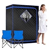 ZONEMEL Oversize Portable Far Infrared Sauna for Home, Large Space for 1 or 2 Person Home Spa for Relaxation & Detox, Private Sauna with Remote Control, 2 Portable Sauna Chairs