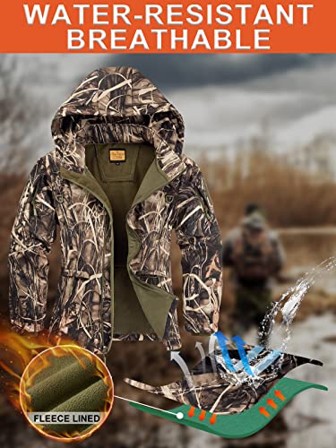 New View Womens Hunting Clothes, Upgraded Ultra-Quiet Water Resistant Camo Hunting Jacket For Duck Waterfowl Deer Hunting #TOP3