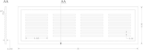 Miniatura 6 de Made2match CA30 (32 x 10 pulgadas), cubierta permanente de ventilación de retorno de aire frío, diseño moderno de alta calidad, fácil de instalar
