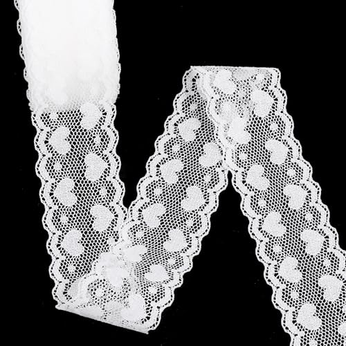 Luxurious White Lace Trim Ribbon for Crafts - 10 Yards of Vintage Floral Fabric for Sewing, Gift Wrapping, Weddings, and DIY Projects