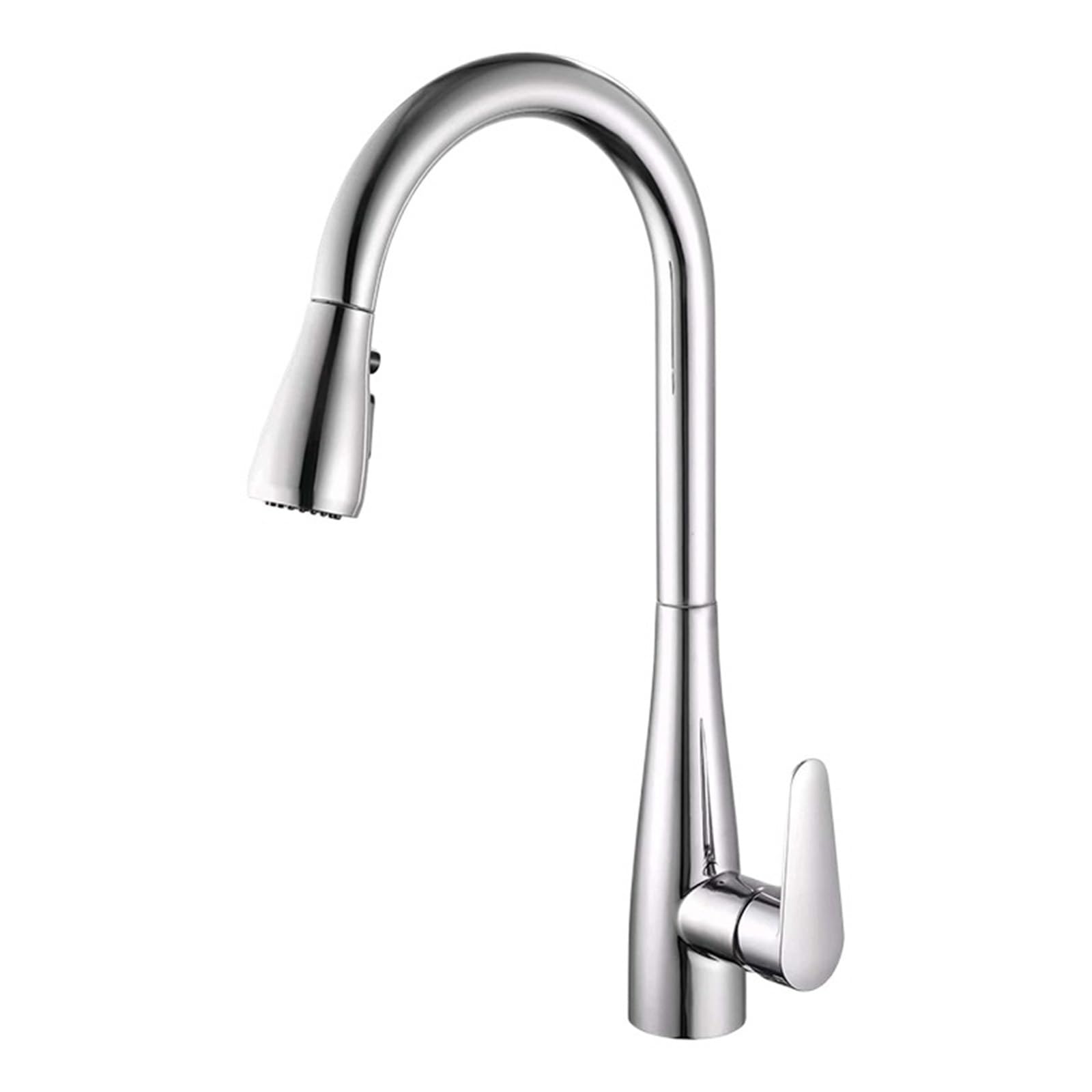 Rrypbovg Silvery Pull Out Faucet Kitchen Faucet, Stainless Steel Pull-Out, Vegetable Basin Sink Hot And Cold(,G3/8)