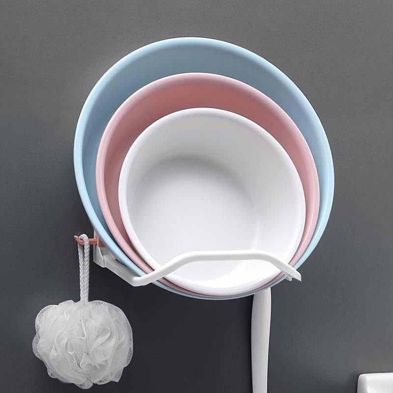 HKV Wall Hook washbasin Storage Rack Shelf Sticky Hook Free punchingapply to Bathroom Kitchen Toilet