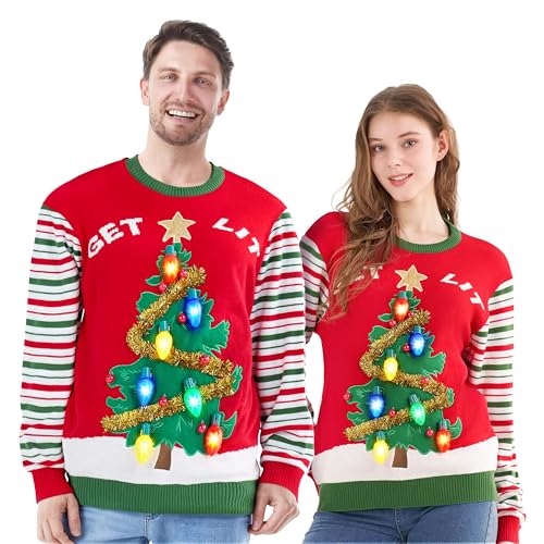 JOYIN Hässliche Weihnachtspullover Damen Led Weihnachtspullover...