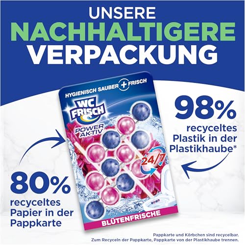 WC-Frisch WC FRISCH Kraft Aktiv Duftspüler Blüten-Frische (150 g), WC Reiniger für Reinigung bei jeder Spülung, Duftsteine für langanhaltend frischen Duft, + 50 % Anti-Kalk Effekt* – Bild 6