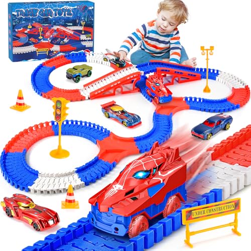 Toyokid Spielzeug ab 2 3 4 5 6 Jahre Junge, Spider Spielzeug Rennbahn Auto...