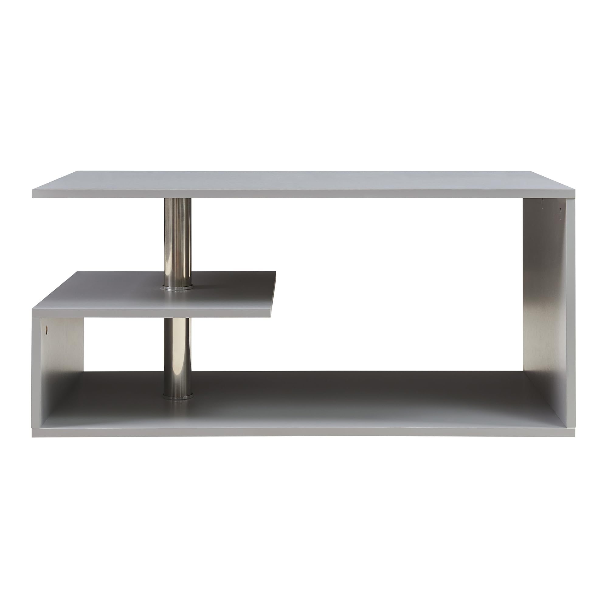 [en.casa] Couchtisch Haarlem Wohnzimmertisch rechteckig 90 x 50 x 41 cm Sofatisch mit Stauraum Kaffeetisch Hellgrau