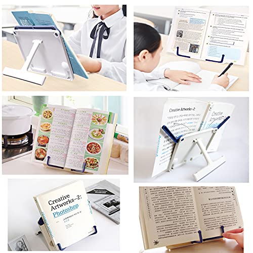 Lemical Desktop Sturdy Bookstand For Textbooks, Laptops, Reading Portable Folding Multipurpose Book Music Sheet Stand Holder With Adjustable Detachable Tray-Page Paper Clips #TOP1
