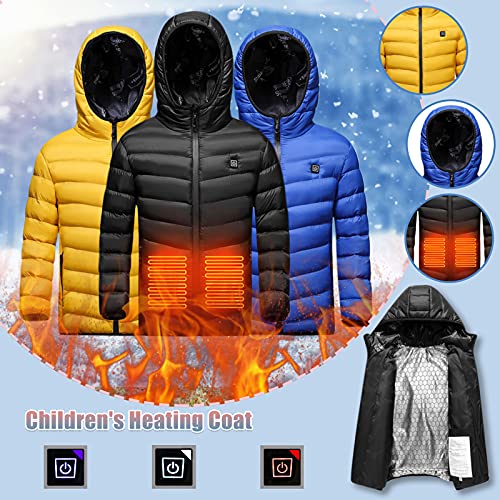 Heated Down Jacket for Boys Girls 3 Heating Zones Hooded Heated Coat USB Charging Electric Body Warmer Kids Jackets3