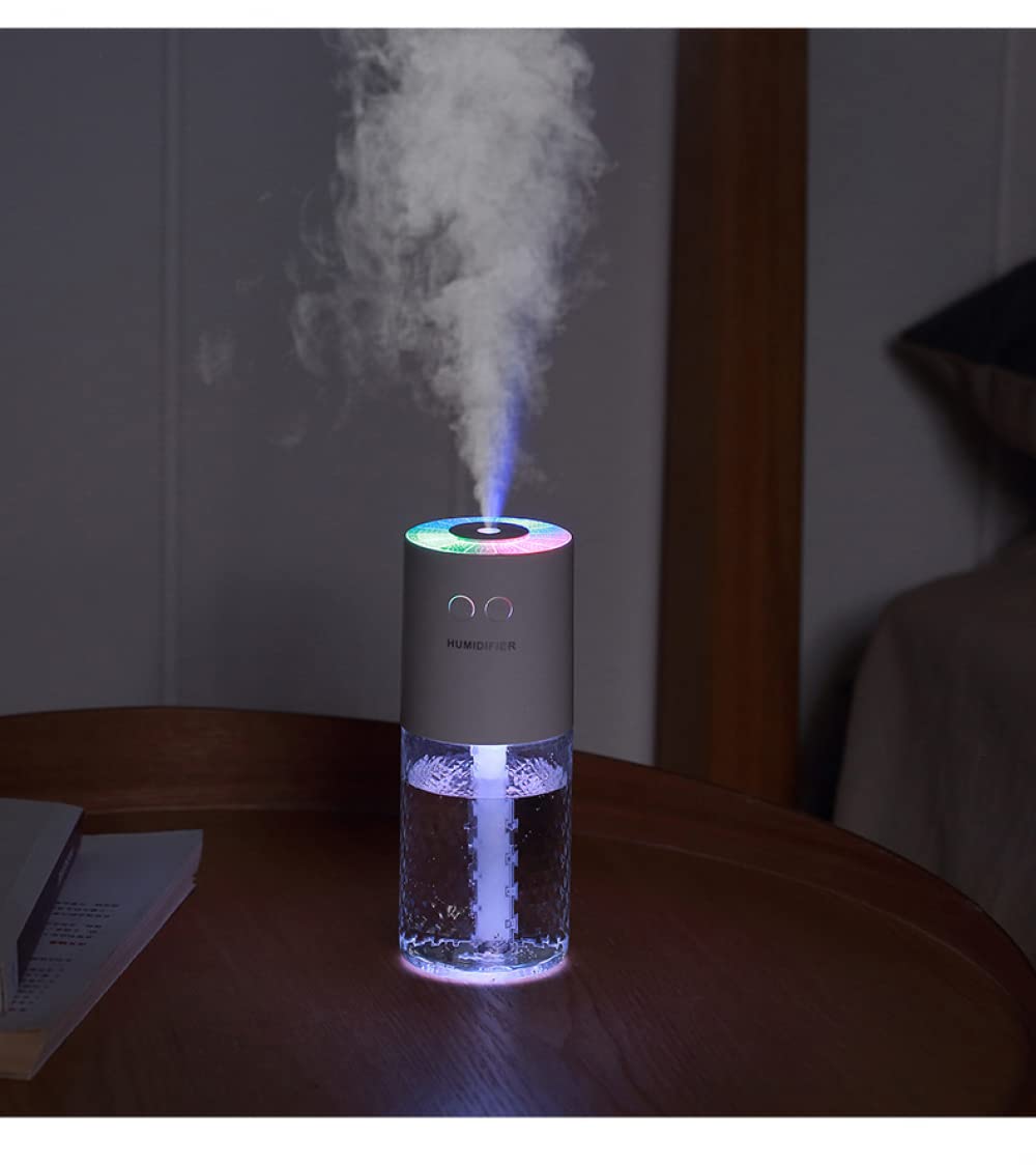 Mini humidificador portátil, 200 ml, pequeño humidificador de vapor frío con luz nocturna, humidificador de escritorio personal USB para dormitorio de bebé, viaje, oficina, hogar-Dark blue