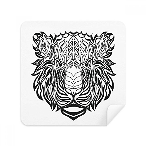Chiffon en suède lion sketch pour lunettes essuyage sans trace des écrans 2Pcs