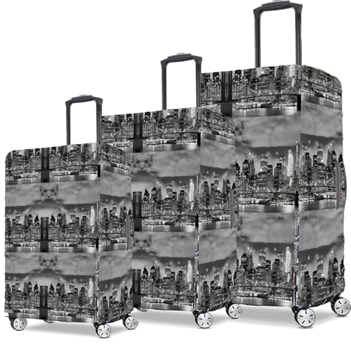 Image of Printed Luggage Cover for Traveling Bag & Suitcase - Stretchable & Scratchproof Trolley Protector with Velcro Lock & Lightweight Washable Material(Suitcase Bag Not Included, Only Cover in Product)