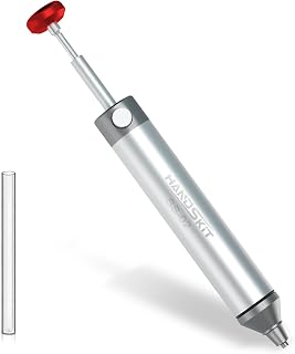 HANDSKIT Solder Sucker Desoldering Pump: No-Clog, Heat-Resistant Nozzle, Strong Vacuum Suction for Easy Solder Removal