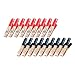 Saim 20 Pcs Black Red Copper Plated Metal Battery Clips Alligator Clamps 30A