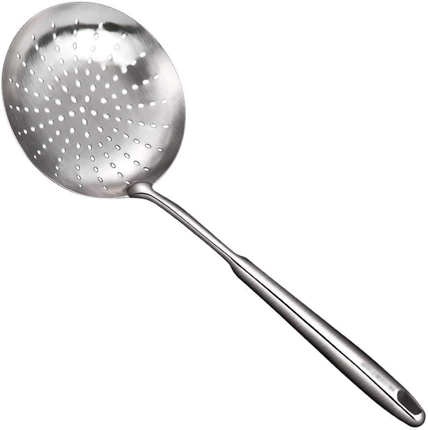 leaky spoon Stainless Steel Professional Skimmer Spoon Slotted Strainer Ladle with Ergonomic Vacuum Insulated Handle, Integral Forming Colander Spoon Kitchen Cooking Utensil colander ( Size : D )