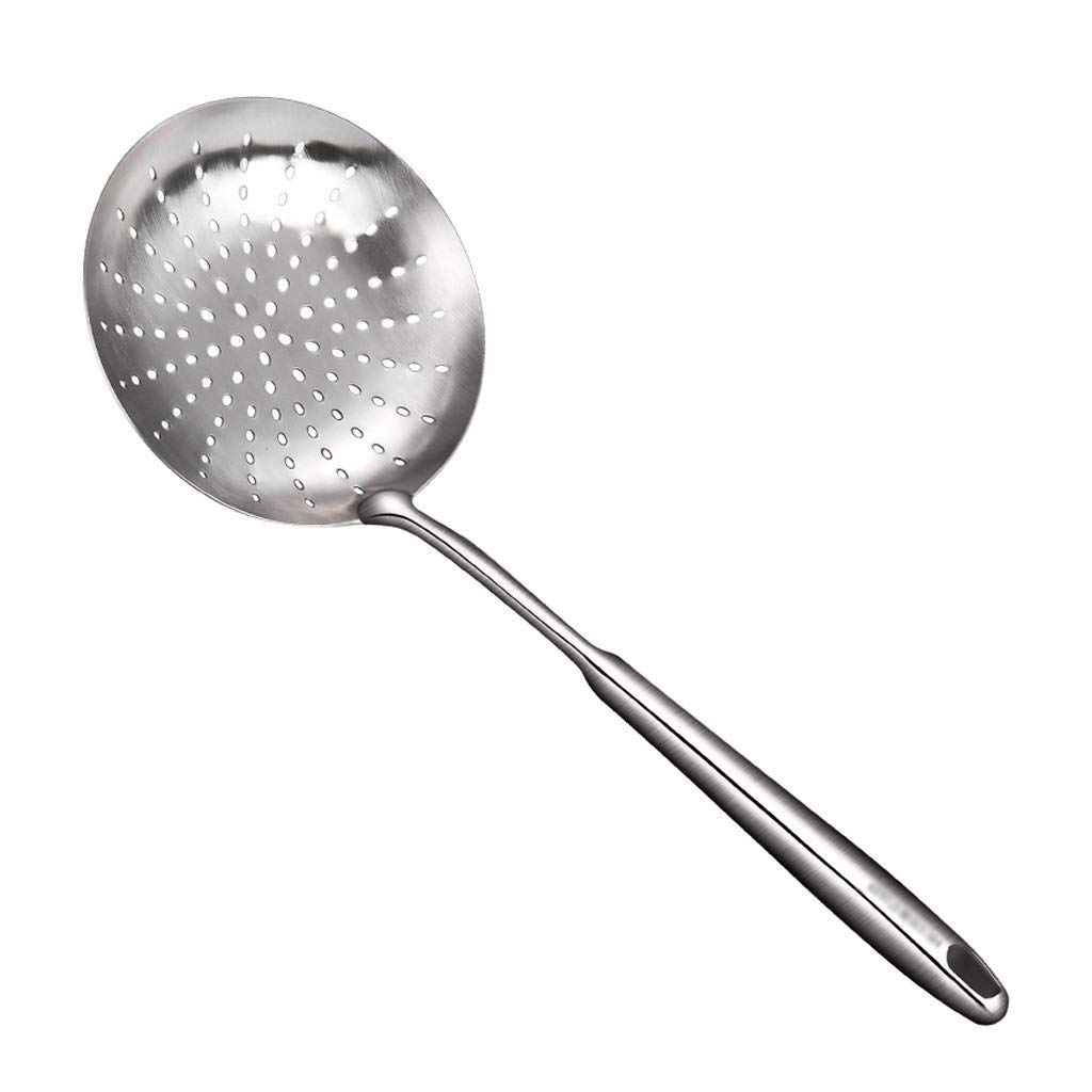 Espumadera Colador Acero inoxidable Skimmer Profesional espumadera Colador Cuchara con el vacío ergonómico con aislamiento de Mango, que forma integral Colador Cuchara de cocina Utensilio for cocinar