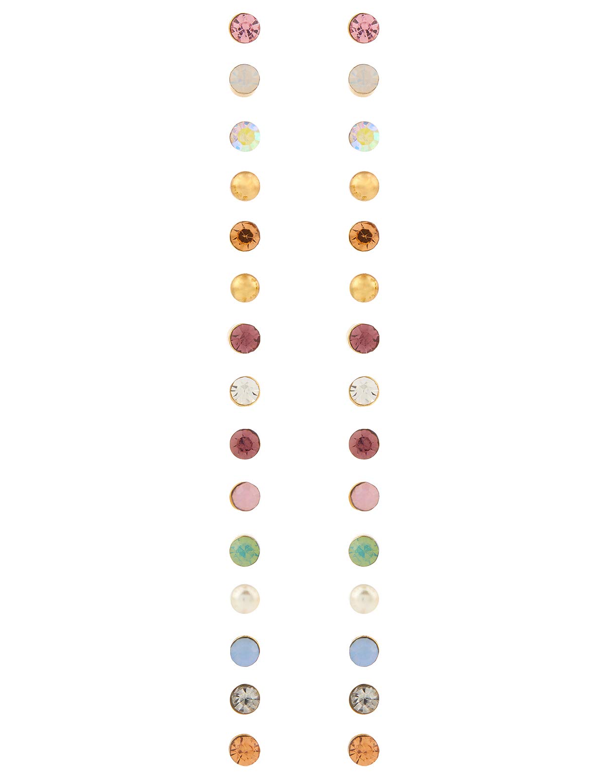 AccessorizeLondon 15X Multi Stone Stud Earrings Pack Multi|One Size
