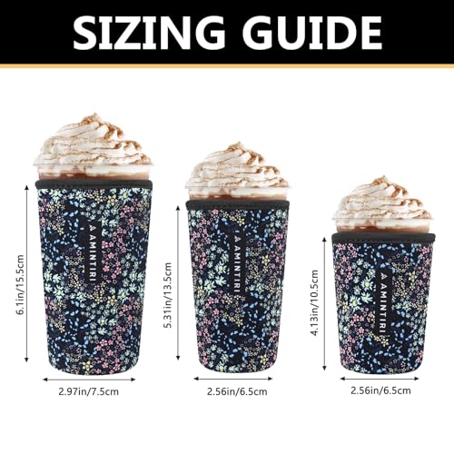 Image of 3 Pack Reusable Neoprene Sleeve for Iced & Hot Drinks, Compatible with Starbucks, Dunkin' Coffee Cup. (Early Spring)