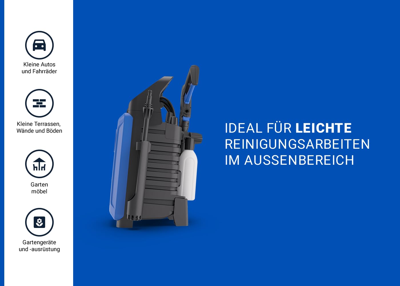 Nilfisk Classic 110 Bar Hochdruckreiniger – leicht zu bedienen für Auto, Terrasse und Außenflächen (1400 W)
