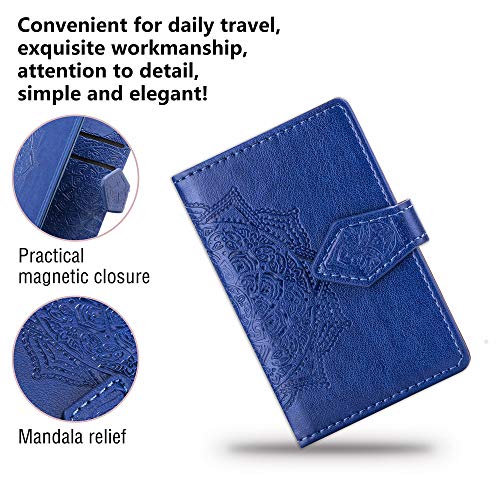 Cmeka Cell Phone Wallet,Credit Card Holder For Back Of Phone Pocket 3M Adhesive Sticker Card Pouch Sleeve For Iphone/Samsung Galaxy/Sony/Android And Most Smartphones (Blue-Mandala) #TOP2