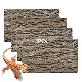 PINVNBY Cork Terrarium Background for Reptile,4 PCS Natural Cork Bark for Reptiles Bearded Dragon Tank Climbing Wall Habitat Backdrop Decor for Gecko Lizard Tortoise Frog Chameleon(15.74x11.81 Inches)