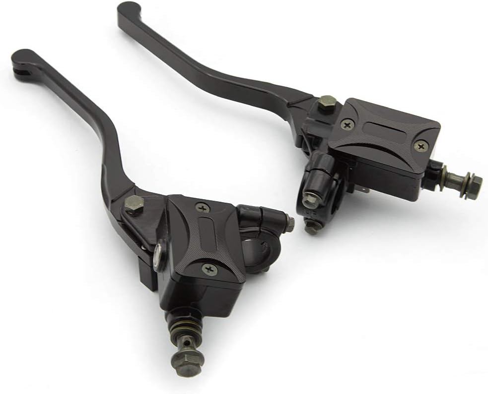 7/8" 22mm Motorcycle Billet Master Cylinder Reservoir Double Hydraulic Pump Brake Clutch Levers Universal for 50cc-300cc Motocross Scooter ATV Sportbike Streetbike