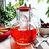 Caraffa Bormioli Kufra 2 Litri Rosso - Vetro Elegante Con Beccuccio Per Acqua E Bevande