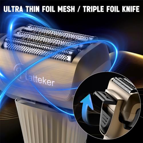Image of Hatteker Foil Electric Razor Men's Shaver T-blade Trimmer Beard Clipper Hair Clipper LED Display Waterproof Kit 2 in 1