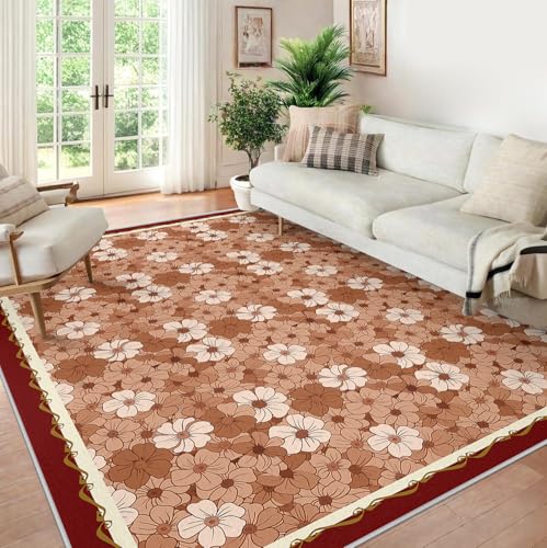 Tapis antidérapant à fleurs lavable en machine pour sol glissant
