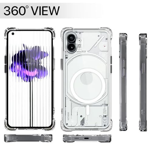 Image of Amazon Basics Back Cover for Nothing Phone 1 Mag-Safe Shockproof PC + TPU Protective Case Magnetic Support Bumper Case (Transparent Mag-Safe)