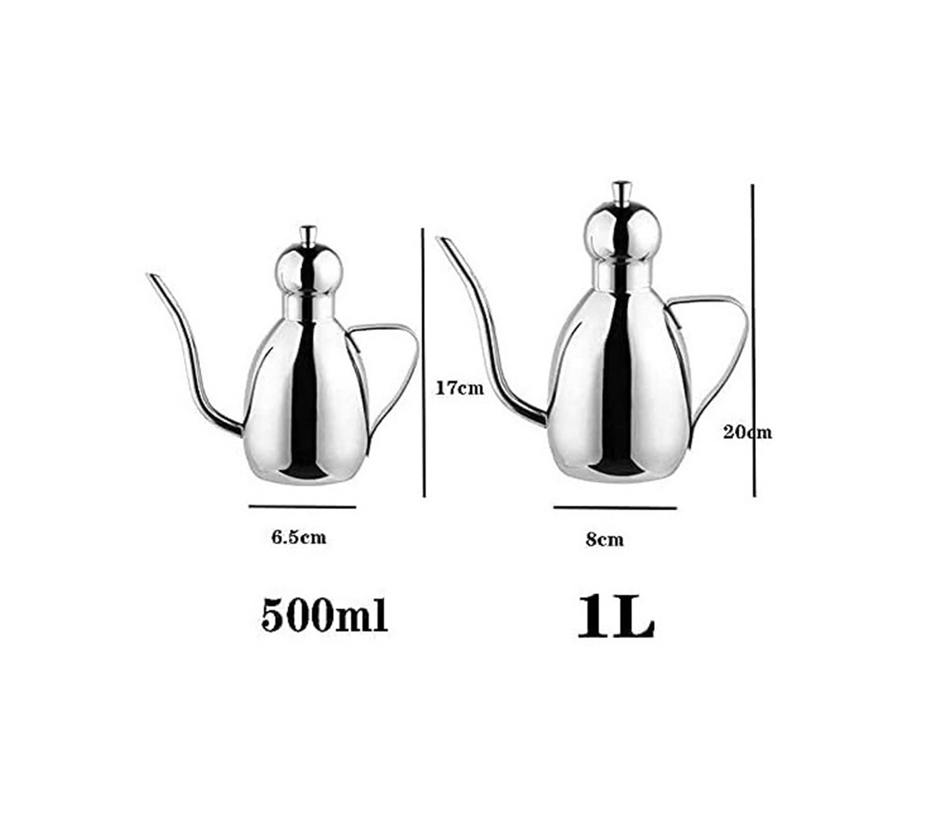 Set Olio e aceto Dispenser for Olio e aceto, Dispenser for lattine in Acciaio Inossidabile, ampolla for aceto di Salsa di soia Senza gocciolamento for Barbecue in Cucina (500 ml) Oliera(500ML)