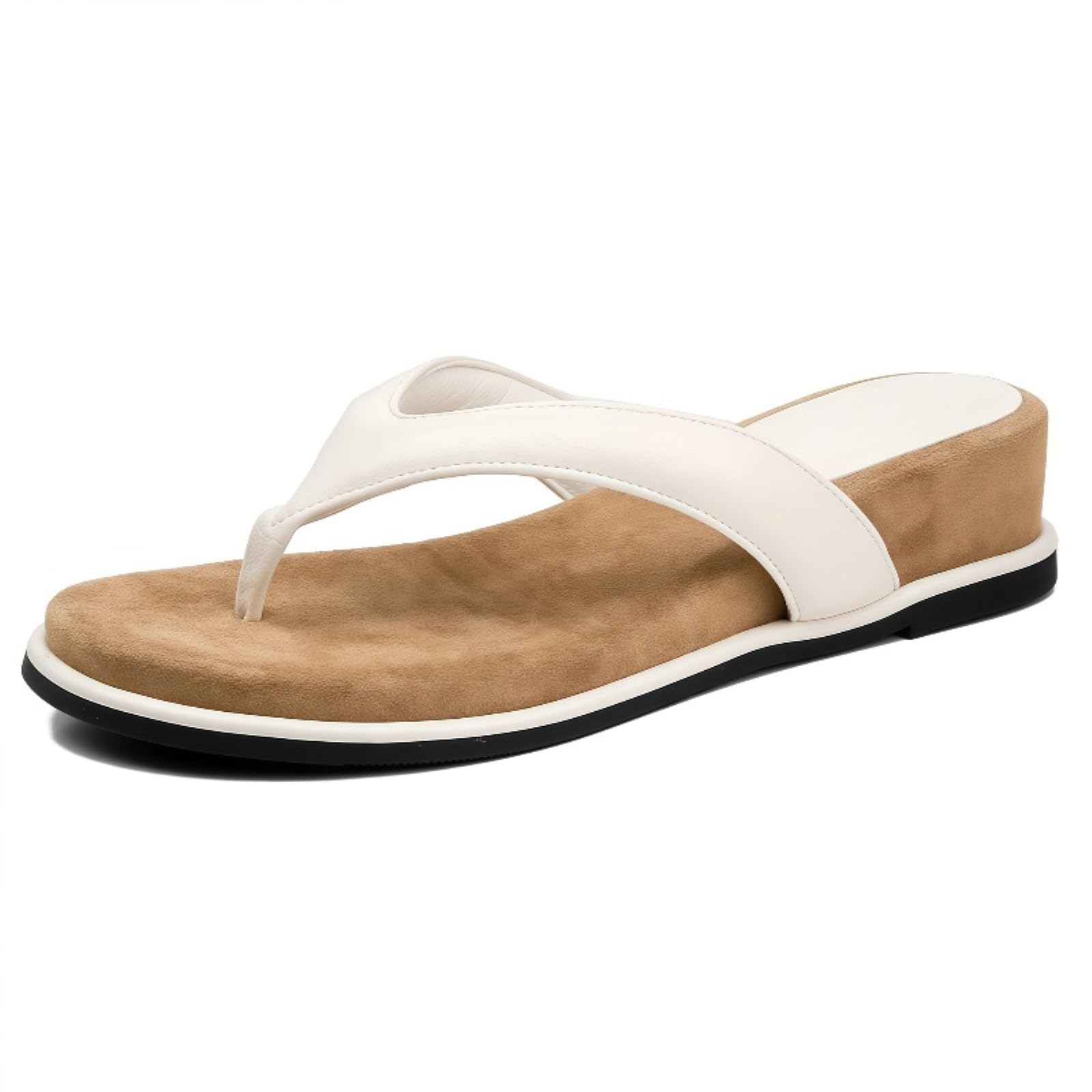 Chanclas Sandalias De Cuña Gamuza Las Mujeres con Soporte Arco, Plantilla Contornada Casuales, Zapatos Playa Antideslizantes Para-pink-36