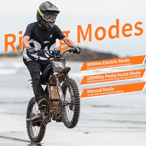Image of 3000W GT54 PRO / GT54 Electric Dirt Bike for Adults Teens - 50 /37 MPH High-Speed, 14 inch Fat Tires & Dual Removable Battery(60V /48V) | All-Terrain Off-Road eBike for Snow, Sand
