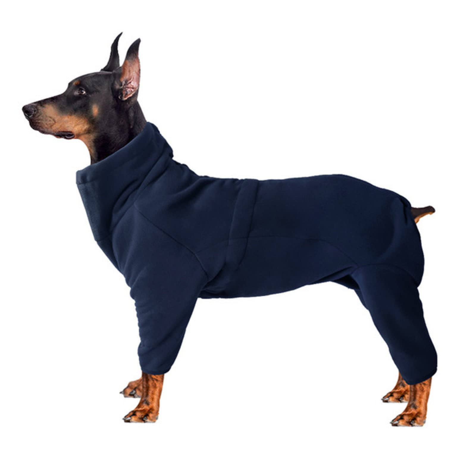 Mały średni duży pies polarowy płaszcz dla psa zimowy pogrubiony ciepły płaszcz dla psa regulowana bluza z kapturem dla zwierząt corgi buldog francuski mops kombinezony, granatowy, XXS