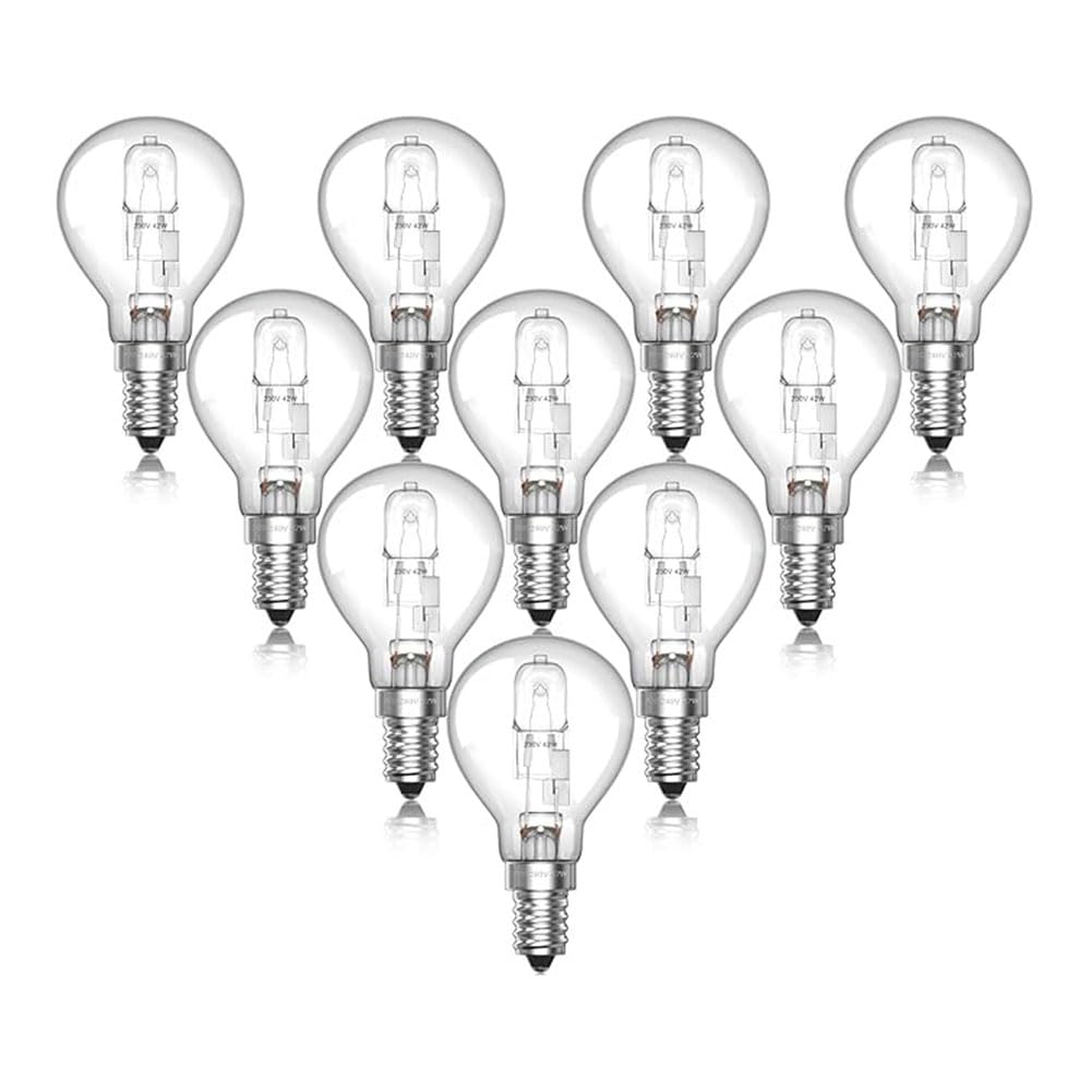 10-Pack SES E14 Ball Bulb Dimmable, 42W G45 Small Screw Light Bulb, 240V Classic Clear Globe ight Bulbs Warm White 2700K