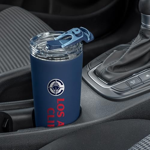 Image of Rico Industries NBA Basketball Los Angeles Clippers Navy 24oz Stainless Steel Tumbler with Lid and Dual Functioning Lid