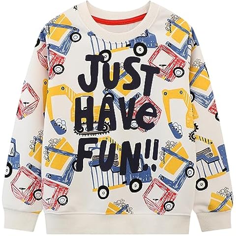 Frogwill Toddler Boys Graphic Sweatshirt Excavator Crewneck Cotton Outfit 4t,Graphic Cover