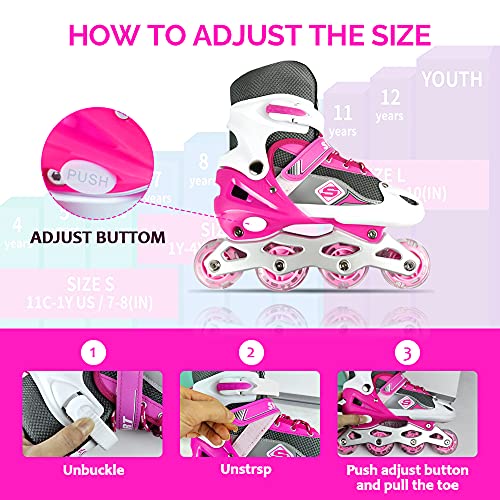 Verstellbar Inline Skates für Jungen Mädchen Anfänger,3 in 1 Rollschuhe Triskates Inlineskates...