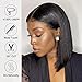 Shesbeauty 10 Inch Bob Wig Human Hair 13x4 HD Lace Front Wigs Human Hair Pre Plucked Short Bob Wig Lace Frontal Wigs for Black Women 180% Density Glueless Straight Human Hair Wig Natural Color